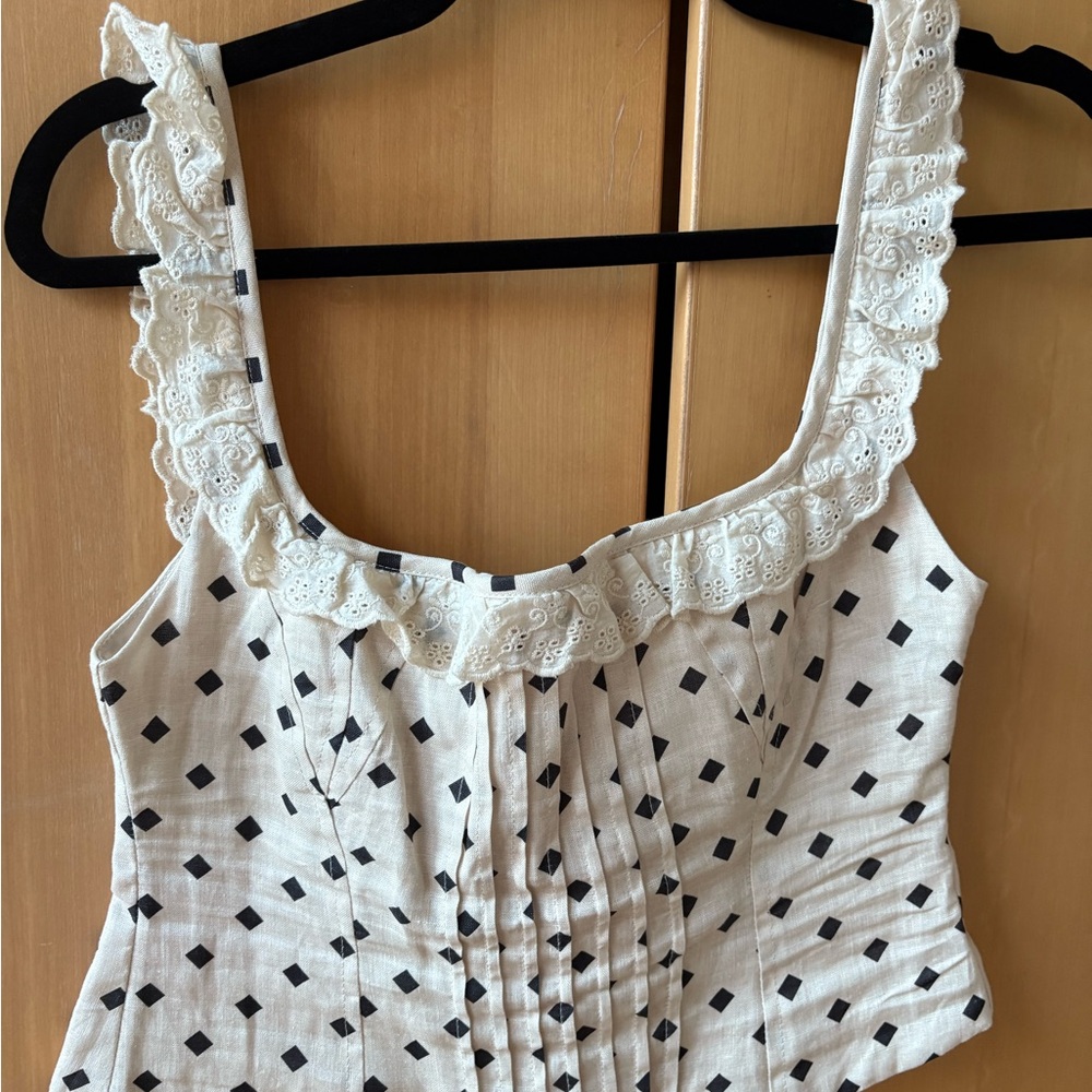 Vrg Grl Elegant Cream and Black Women's Top